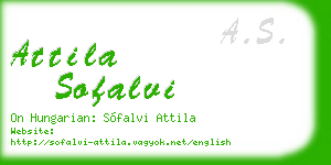 attila sofalvi business card